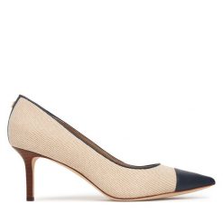 Szpilki LAUREN RALPH LAUREN. Brązowe szpilki damskie Lauren Ralph Lauren, bez wzorów, bez obcasa, na szpilce, bez zapięcia. Za 729.99 zł.