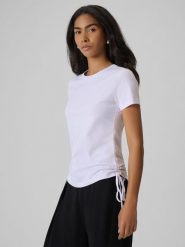 4F T-shirt slim gładki damski - biały L. Białe t-shirty damskie 4F, l, bez wzorów, z bawełny, bez kołnierzyka. Za 69.99 zł.