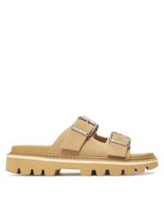 Tommy Jeans Klapki Tjw Double Strap Sandal Suede EN0EN02797 Brązowy. Brązowe klapki damskie Tommy Jeans, bez wzorów, z jeansu, bez obcasa, bez zapięcia. Za 219.99 zł.