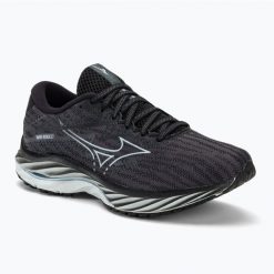 Buty do biegania damskie Mizuno Wave Rider 27 Width. Czarne obuwie sportowe damskie Mizuno, bez zapięcia, do biegania, mizuno wave. Za 399.99 zł.