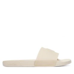 Klapki Calvin Klein. Białe klapki damskie Calvin Klein, bez wzorów, bez obcasa, bez zapięcia. Za 189.99 zł.