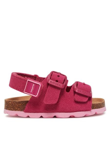 Mayoral Sandały 41692 Różowy. Czerwone sandały dziewczęce Mayoral, ze skóry, bez obcasa, bez zapięcia. Za 199.99 zł.