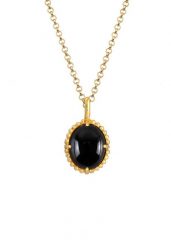Elli PREMIUM Damski wisior Solitaire Oval Vintage z Onyksem w pozłacanym srebrze próby 925 Sterling Silver Naszyjniki 1 ct. Szare naszyjniki damskie Elli PREMIUM, z onyksem, pozłacane. Za 293.99 zł.