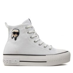 Trampki KARL LAGERFELD. Białe trampki damskie KARL LAGERFELD, bez wzorów, bez zapięcia. Za 359.99 zł.