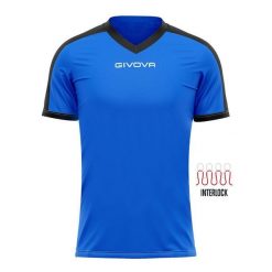 Koszulka piłkarska dla dorosłych Givova Revolution Interlock. Czarne bluzki damskie Givova, xl, bez wzorów, z poliesteru, sportowe, bez kołnierzyka, bez ramiączek. Za 32.50 zł.