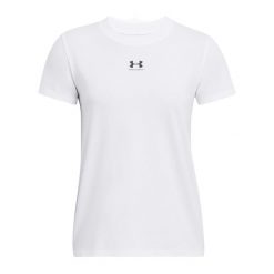 Koszulka damska Under Armour Rival Core. Białe koszulki damskie Under Armour, xs, bez wzorów, bez kołnierzyka, bez ramiączek. Za 97.00 zł.