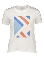 JDY Koszulka "Michigan Life" w kolorze białym rozmiar: L. Białe bluzki damskie JDY, l, bez wzorów, z bawełny, bez kołnierzyka, bez ramiączek. Za 48.28 zł.