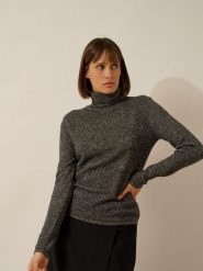 Just Cashmere Kaszmirowy sweter "Ava" w kolorze antracytowym rozmiar: L. Czarne golfy damskie Just Cashmere, l, bez wzorów, z kaszmiru, bez ramiączek. Za 347.99 zł.