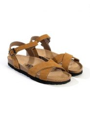 BACKSUN Sandały w kolorze karmelowym rozmiar: 39. Brązowe sandały damskie Backsun, bez wzorów, z otwartym noskiem, bez obcasa, bez zapięcia. Za 130.99 zł.