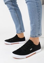 Czarne Tenisówki z Ozdobnymi Przeszyciami Oridorise. Czarne obuwie sportowe damskie Born2be, z jeansu, bez zapięcia, tenisowe. Za 69.99 zł.