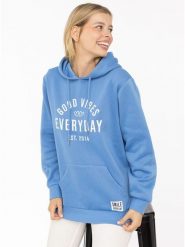 Zwillingsherz Bluza "Everyday" w kolorze błękitnym rozmiar: L/XL. Niebieskie bluzy damskie Zwillingsherz, l, bez wzorów, z kapturem. Za 187.52 zł.
