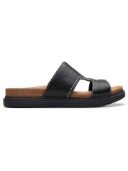 Clarks Skórzane klapki "Arwell Walk" w kolorze czarnym rozmiar: 39,5. Czarne klapki damskie Clarks, bez wzorów, z otwartym noskiem, bez obcasa, bez zapięcia. Za 267.92 zł.