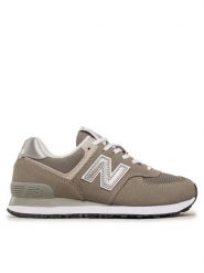 New Balance Sneakersy WL574EVG Szary. Szare obuwie sportowe damskie New Balance, ze skóry, bez zapięcia. Za 319.99 zł.