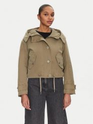 Guess Kurtka przejściowa W5RL13 WGWD2 Zielony Regular Fit. Zielone kurtki damskie Guess, l, z aplikacjami, z syntetyku, bez kaptura. Za 369.99 zł.