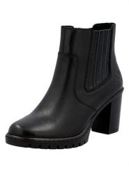 Rieker Skórzane botki w kolorze czarnym na obcasie rozmiar: 39. Czarne botki damskie Rieker, eleganckie, bez obcasa, na obcasie, bez zapięcia. Za 224.95 zł.