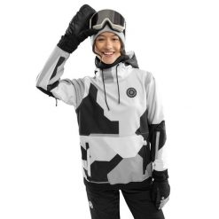 Kurtka snowboardowa damska W1-W Tibet. Szare kurtki damskie SIROKO, na zimę, l, bez wzorów, z materiału, z kapturem. Za 297.00 zł.