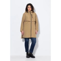 Damskie parka boczne rozcięcia na zamek kaptur kieszenie na zamek. Brązowe parki damskie Ulla Popken, plus size, z bawełny, bez kaptura. W wyprzedaży za 639.99 zł.