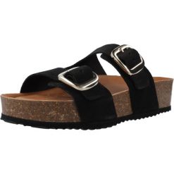 Sandały GEOX D BRIONIA H Czarny. Czarne sandały damskie Geox, bez wzorów, ze skóry, bez obcasa, bez zapięcia. Za 403.99 zł.