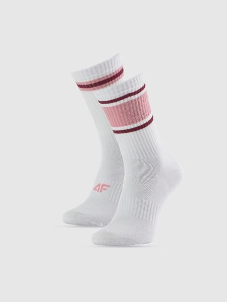 4F Skarpetki długie (2-pack) damskie - białe 39-42. Białe skarpetki damskie 4F, bez wzorów, z bawełny. Za 49.99 zł.