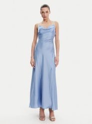 Guess Sukienka wieczorowa W5GT10 WF1T2 Niebieski Slim Fit. Niebieskie sukienki damskie Guess, z aplikacjami, z syntetyku, wizytowe, bez ramiączek. Za 449.99 zł.