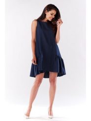 Awama Sukienka w kolorze granatowym rozmiar: L. Niebieskie sukienki damskie Awama, bez wzorów, bez ramiączek. Za 108.74 zł.