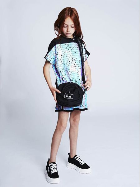 DKNY Sukienka elegancka D32874 S Kolorowy Regular Fit. Sukienki dziewczęce DKNY, bez wzorów, z syntetyku, bez ramiączek. Za 409.99 zł.