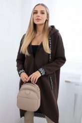 Bluza na suwak z kapturem brązowa. Brązowe bluzy damskie KESI, l, bez wzorów, z bawełny, z kapturem. Za 355.46 zł.