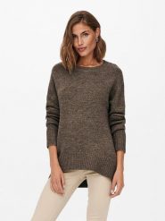 ONLY Sweter w kolorze brązowym rozmiar: L. Brązowe swetry klasyczne damskie Only, l, bez kołnierzyka. Za 138.45 zł.