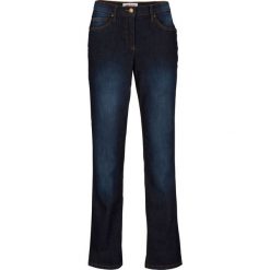 Dżinsy Straight, Mid Waist, ze stretchem. Niebieskie jeansy damskie bonprix. Za 97.99 zł.