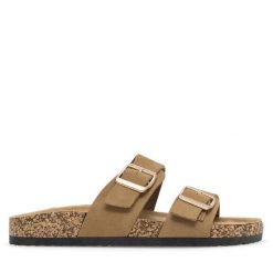 Klapki Jenny Fairy. Brązowe klapki damskie Jenny Fairy, bez wzorów, bez obcasa, bez zapięcia. Za 69.99 zł.