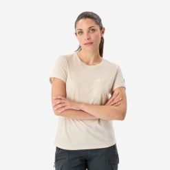 Koszulka turystyczna damska z krótkim rękawem Simond Merino. Brązowe bluzki damskie SIMOND, l, bez wzorów, z materiału, sportowe, bez kołnierzyka, bez ramiączek. Za 179.99 zł.