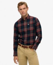 Superdry Koszula lumberjack z długim rękawem bawełniana – Michigan Check Navy. Niebieskie koszule damskie Superdry, m, z aplikacjami, z bawełny, klasyczne, bez kołnierzyka, bez ramiączek. Za 269.45 zł.