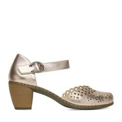 Czółenka Rieker. Żółte czółenka damskie Rieker, bez wzorów, bez obcasa. Za 299.99 zł.