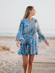 Isla Bonita by SIGRIS Sukienka w kolorze niebieskim rozmiar: XL. Niebieskie sukienki damskie Isla Bonita by SIGRIS, bez wzorów, z bawełny, bez ramiączek. Za 101.94 zł.