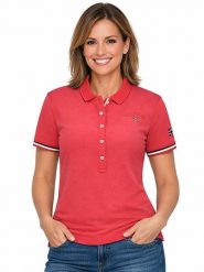 Geographical Norway Koszulka polo "Kryptonite" w kolorze czerwonym rozmiar: M. Czerwone bluzki damskie Geographical Norway, m, bez wzorów, z bawełny, bez kołnierzyka, bez ramiączek. Za 86.99 zł.