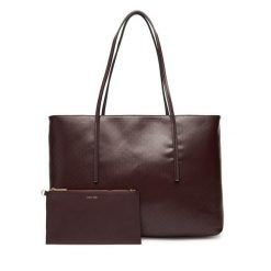Torebka Calvin Klein. Czerwone shopper bag Calvin Klein, bez wzorów, bez dodatków. Za 419.99 zł.