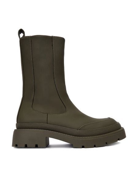DeeZee Botki 13096-10 Khaki. Brązowe botki damskie DeeZee, z materiału, bez obcasa, na płaskiej podeszwie, bez zapięcia. Za 179.99 zł.