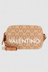 VALENTINO Mała beżowa torebka Liuto Camera Bag. Brązowe torebki klasyczne damskie Valentino by Mario Valentino, duże, bez dodatków. W wyprzedaży za 380.99 zł.