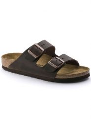 Birkenstock Skórzane klapki "Arizona" w kolorze brązowym rozmiar: 35. Brązowe klapki damskie Birkenstock, bez wzorów, bez obcasa, bez zapięcia. Za 320.63 zł.