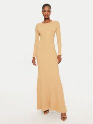 BARDOT Sukienka dzianinowa 59510DB Żółty Slim Fit. Żółte sukienki damskie Bardot, bez wzorów, z dzianiny, bez ramiączek. Za 299.99 zł.