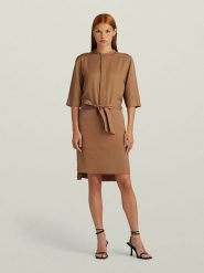 G-Star Sukienka w kolorze jasnobrązowym rozmiar: XL. Brązowe sukienki damskie G-Star, bez wzorów, z lyocellu, retro, bez ramiączek. Za 205.93 zł.