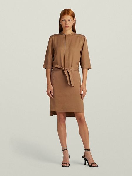 G-Star Sukienka w kolorze jasnobrązowym rozmiar: XL. Brązowe sukienki damskie G-Star, bez wzorów, z lyocellu, retro, bez ramiączek. Za 211.31 zł.