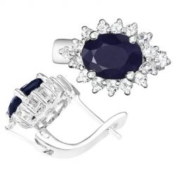 KATE Srebrne kolczyki z dużymi szafirami 3,2 ct. Szare kolczyki damskie Braccatta, z cyrkonią, srebrne, z angielskim zapięciem. Za 479.00 zł.