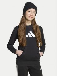 Adidas Bluza Glam Graphic JV5267 Czarny Regular Fit. Czarne bluzy dziewczęce Adidas, bez wzorów, z syntetyku, bez ramiączek, bez kaptura. Za 199.99 zł.