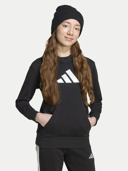 Adidas Bluza Glam Graphic JV5267 Czarny Regular Fit. Czarne bluzy dziewczęce Adidas, bez wzorów, z bawełny, bez ramiączek, bez kaptura. Za 199.99 zł.