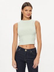 Guess Bluzka Ofelia W4GP52 KBYN0 Zielony Regular Fit. Zielone bluzki damskie Guess, xl, z aplikacjami, z syntetyku, bez kołnierzyka, bez ramiączek. W wyprzedaży za 109.99 zł.
