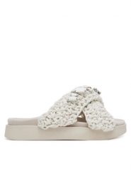 Klapki damskie INUIKII WOVEN STONES. Białe klapki damskie Inuikii, bez wzorów, z bawełny, bez obcasa, bez zapięcia. Za 849.99 zł.