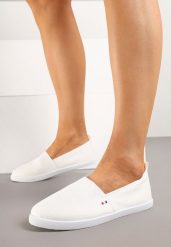 Białe Tenisówki Vices Basic z Materiałowymi Gumkami Aretela. Białe obuwie sportowe damskie Renee, z jeansu, bez zapięcia, tenisowe. Za 49.99 zł.