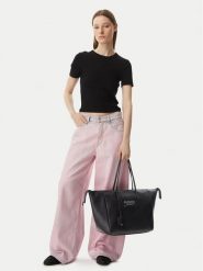 Tommy Jeans Torebka Tjw Bold Tote AW0AW18786 Czarny. Czarne shopper bag Tommy Jeans, z jeansu, bez dodatków. Za 529.99 zł.
