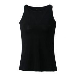 Koszulka do jogi Athlecia Mota Slub Top. Czarne koszulki damskie Endurance, bez wzorów, z elastanu, bez kołnierzyka, bez ramiączek. Za 119.99 zł.